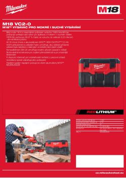 MILWAUKEE M18™ vysavač pro mokré i suché vysávání 4933464786 A4 PDF