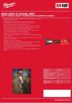 MILWAUKEE M18™ FORCE LOGIC™ Hydraulické kleště na kabely 4933451201 A4 PDF