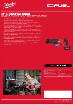 MILWAUKEE Šavlová pila M18 FUEL™ ONE-KEY™ SAWZALL® 4933478295 A4 PDF