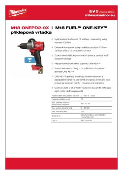 MILWAUKEE M18 FUEL™ ONE-KEY™ příklepová vrtačka 4933464526 A4 PDF