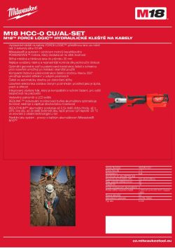 MILWAUKEE M18™ FORCE LOGIC™ Hydraulické kleště na kabely 4933451201 A4 PDF