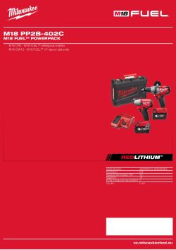 MILWAUKEE M18 FUEL™ powerpack 4933440013 A4 PDF