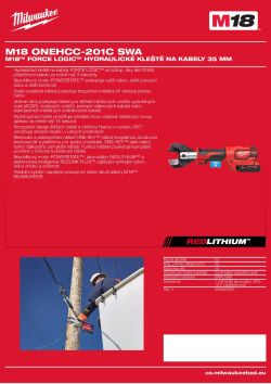 MILWAUKEE M18™ FORCE LOGIC™ Hydraulické kleště na kabely 35 mm 4933464307 A4 PDF