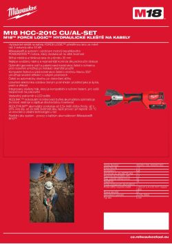 MILWAUKEE M18™ FORCE LOGIC™ Hydraulické kleště na kabely 4933451200 A4 PDF