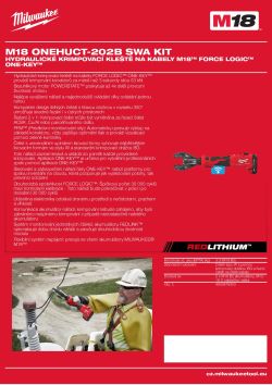 MILWAUKEE Hydraulické krimpovací kleště na kabely M18™ FORCE LOGIC™ ONE-KEY™ 4933478303 A4 PDF