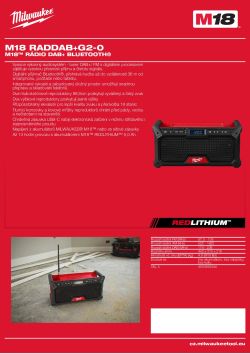 MILWAUKEE M18™ rádio DAB+ Bluetooth® 4933492345 A4 PDF