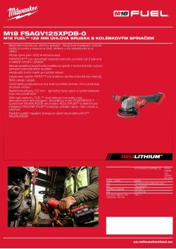MILWAUKEE M18 FUEL™ 125 mm úhlová bruska s kolébkovým spínačem 4933499159 A4 PDF
