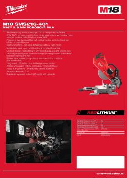 MILWAUKEE M18™ 216 mm pokosová pila 4933448494 A4 PDF