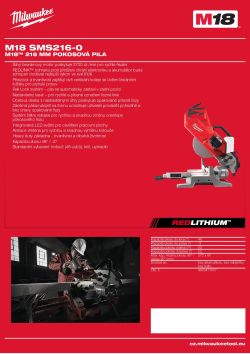 MILWAUKEE M18™ 216 mm pokosová pila 4933446780 A4 PDF