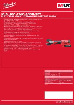 MILWAUKEE M18™ FORCE LOGIC™ Hydraulické kleště na kabely 4933451196 A4 PDF