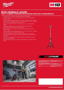 MILWAUKEE M18™ Vysoce výkonná stojanová svítilna s nabíječkou 4933479350 A4 PDF