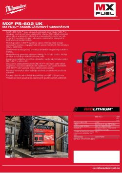 MILWAUKEE MX FUEL™ akumulátorový generátor 4933479267 A4 PDF