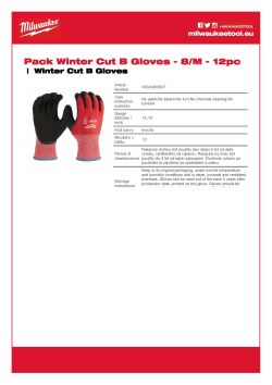 MILWAUKEE Zimní Rukavice CutB - 8/M - 12 párů 4932480607 A4 PDF
