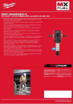 MILWAUKEE MX FUEL™ 25 kg demoliční kladivo 28 mm HEX 4933471831 A4 PDF