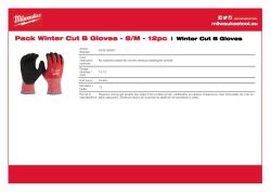 MILWAUKEE Zimní Rukavice CutB - 8/M - 12 párů 4932480607 A4 PDF