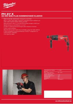 MILWAUKEE 26 mm SDS-plus kombinované kladivo 4933448470 A4 PDF