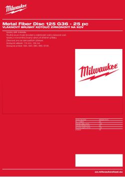 MILWAUKEE Vláknový brusný kotouč na kov 125 mm, G36 – 25 ks 4932501272 A4 PDF