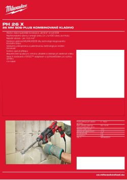 MILWAUKEE 26 mm SDS-plus kombinované kladivo 4933429025 A4 PDF