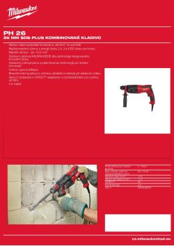 MILWAUKEE 26 mm SDS-plus kombinované kladivo 4933429010 A4 PDF