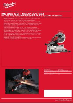MILWAUKEE 305 mm posuvná pokosová pila s duálním zkosením a stojan na pokosovou pilu 4933416450 A4 PDF