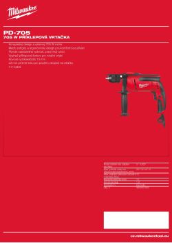 MILWAUKEE 705 W příklepová vrtačka 4933431970 A4 PDF