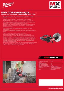 MILWAUKEE MX FUEL™ 350 mm rozbrušovací pila 4933480482 A4 PDF