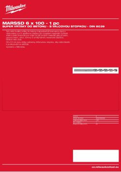 MILWAUKEE Concrete Super Drills - round shank / DIN 8039 4932399398 A4 PDF