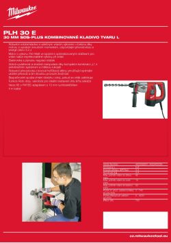 MILWAUKEE 30 mm SDS-plus kombinované kladivo 4933400099 A4 PDF