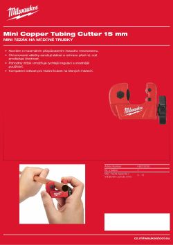 MILWAUKEE Mini řezák na měděné trubky 15 mm 48229250 A4 PDF