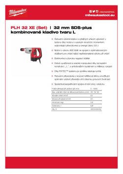 MILWAUKEE 32 mm SDS-plus kombinované kladivo 4933400062 A4 PDF