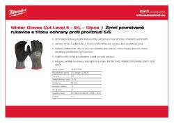 MILWAUKEE Zimní Rukavice CutE - 9/L - 12 párů 4932479563 A4 PDF