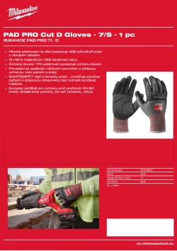 MILWAUKEE Rukavice Cut Pad Pro Cut D - 7/S - 1 pár 4932498501 A4 PDF