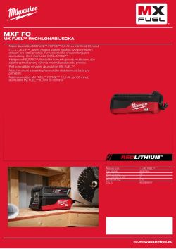 MILWAUKEE MX FUEL™ rychlonabíječka 4933498545 A4 PDF
