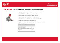 MILWAUKEE 8 ½"216 mm posuvná pokosová pila 4933471055 A4 PDF