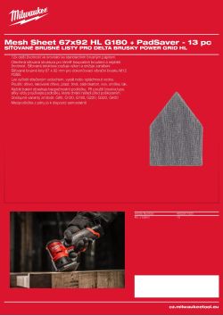 MILWAUKEE Mesh Sheets for M12 FDSS 4932501320 A4 PDF