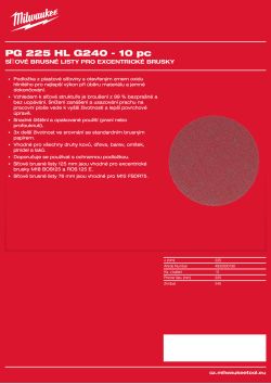 MILWAUKEE Power Grid Mesh Sanding Sheets for Random Orbital Sanders 4932500190 A4 PDF