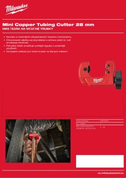 MILWAUKEE Mini řezák na měděné trubky 28 mm 48229251 A4 PDF