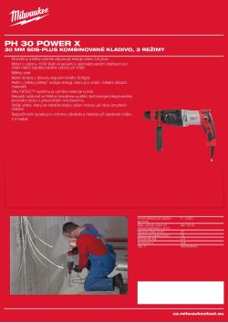 MILWAUKEE 30 mm SDS-plus kombinované kladivo, 3 režimy 4933396512 A4 PDF