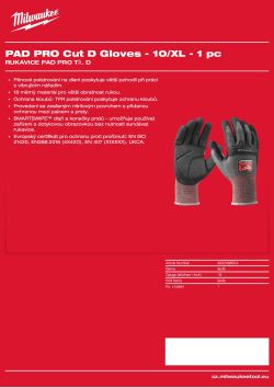 MILWAUKEE Rukavice Cut Pad Pro Cut D - 10/XL - 1 pár 4932498504 A4 PDF