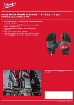 MILWAUKEE Rukavice Cut Pad Pro Work - 11/XXL - 1 pár 4932498510 A4 PDF