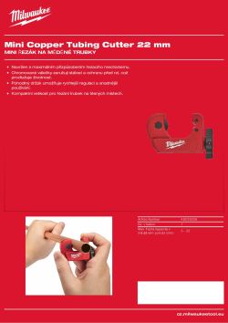 MILWAUKEE Mini řezák na měděné trubky 22 mm 48229258 A4 PDF