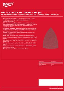 MILWAUKEE Power Grid 100×147 mm, H&L, GR 120 – 10 ks 4932500180 A4 PDF