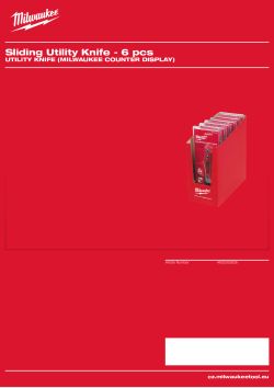 MILWAUKEE Utility Knife (Milwaukee Counter Display) 4932352626 A4 PDF