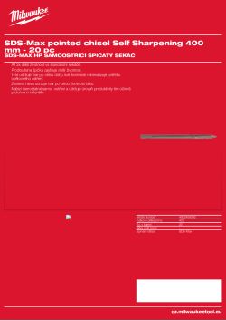MILWAUKEE Samoostřící špičatý sekáč SDS-Max 4932459342 A4 PDF