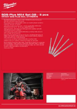 MILWAUKEE Sada vrtáků SDS Plus (5 ks) 4932352835 A4 PDF