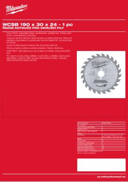 MILWAUKEE Pilový kotouč pro okružní pilu 4932327969 A4 PDF