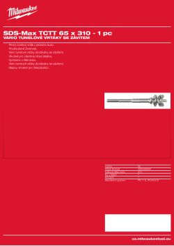 MILWAUKEE SDS-Max TCT Tunnel Drills 4932399369 A4 PDF