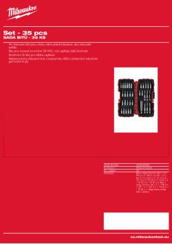 MILWAUKEE Sada šroubovacích bitů 35 ks 4932352068 A4 PDF