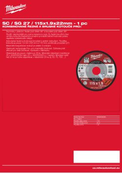 MILWAUKEE Combi Cutting & Grinding Discs 4932502295 A4 PDF