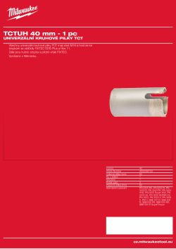 MILWAUKEE TCT Universal Holesaws 4932399103 A4 PDF